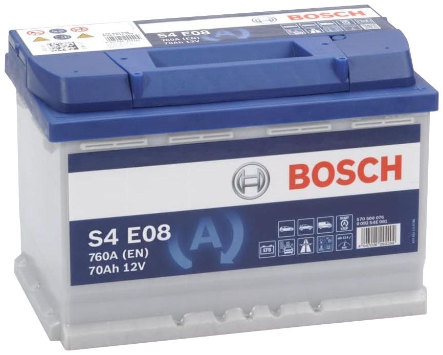 BOSCH S4E08 CAR BATTERY 70Ah 760A TYPE: 096