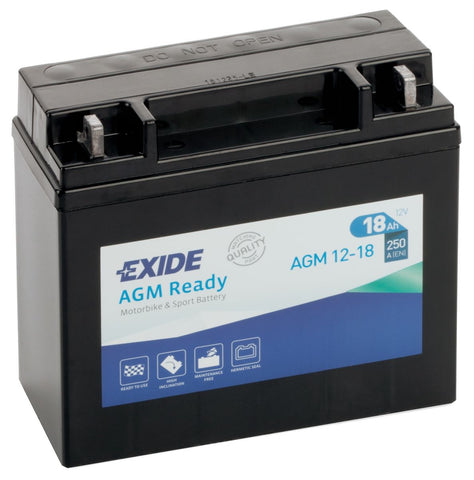 EXIDE AGM12-18 AGM READY MOTORCYCLE BATTERY 12V