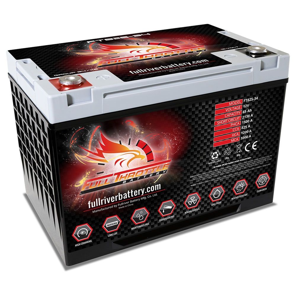 FULL THROTTLE FT825-34 CAR BATTERY 65Ah 1000A