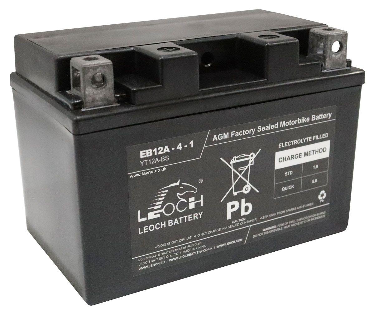 LEOCH EB12A-4-1 AGM MOTORCYCLE BATTERY (YT12A-BS)