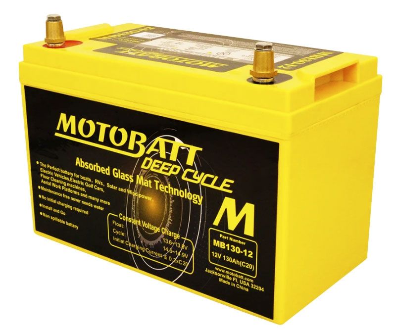 MOTOBATT MB130-12 AGM DEEP CYCLE LEISURE BATTERY 12V 128AH