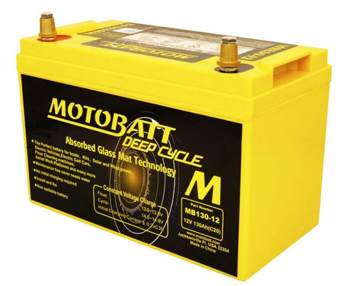 MOTOBATT MB130-12 AGM DEEP CYCLE LEISURE BATTERY 12V 128AH