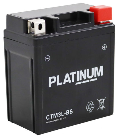 PLATINUM CTM3L-BS AGM MOTORCYCLE BATTERY