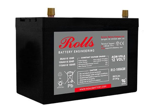 ROLLS R12-100AGM SERIES 2 12 VOLT DEEP CYCLE BATTERY