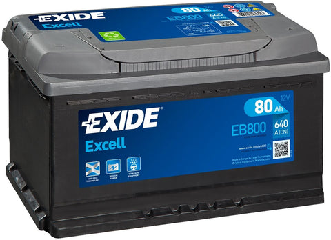AKUMULATOR SAMOCHODOWY EXIDE EB800 EXCELL 80Ah 640A TYP: 115