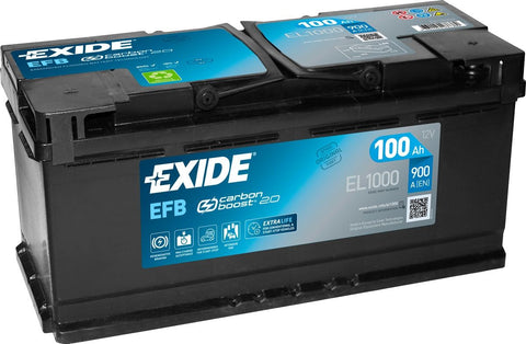 EXIDE EL1000 CAR BATTERY 100Ah 900A TYPE: 017