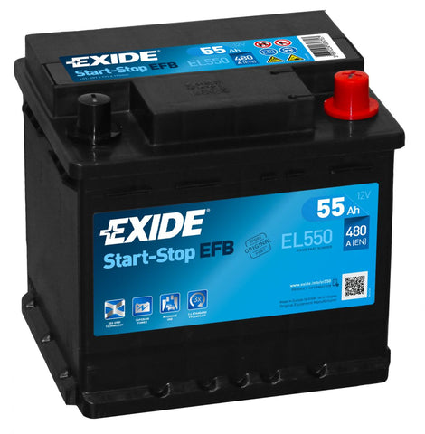 EXIDE EL550 CAR BATTERY 55Ah 480A TYPE: 012