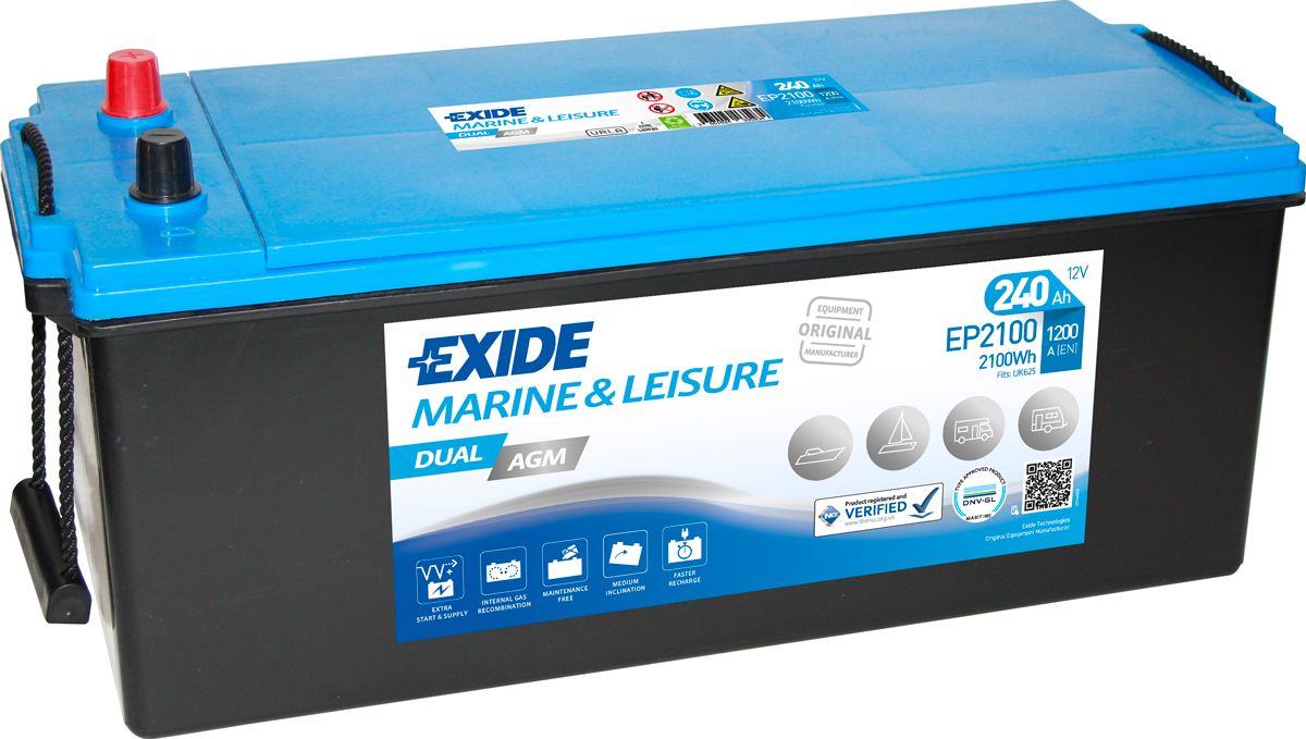 EXIDE EP2100 MARINE LEISURE DUAL AGM BATTERY