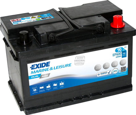 EXIDE EP600 MARINE LEISURE DUAL AGM BATTERY