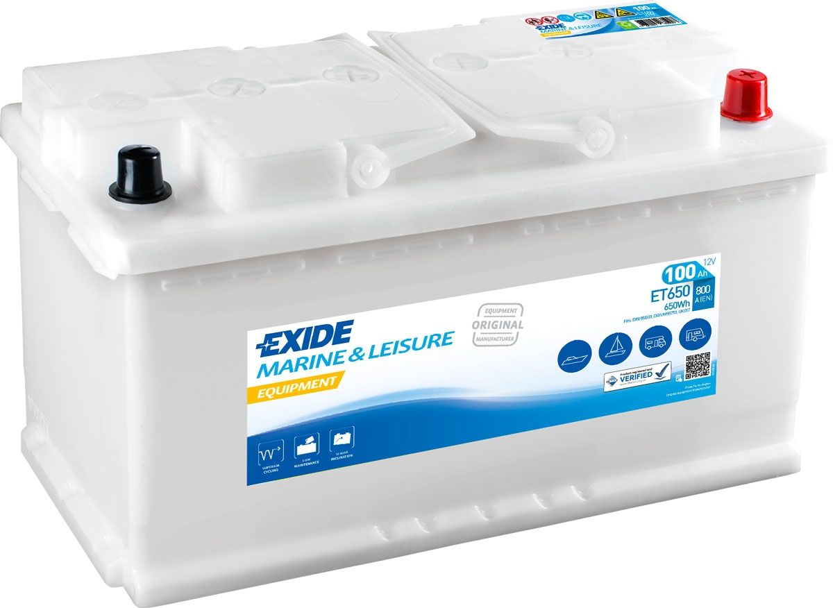EXIDE ET650 MARINE LEISURE EQUIPMENT BATTERY 12V 100AH