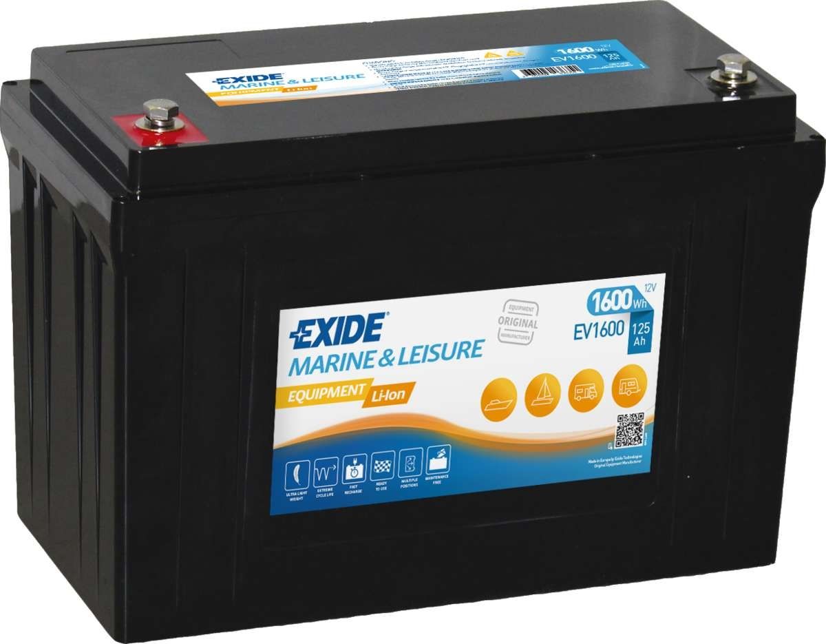 EXIDE EV1600 MARINE AND LEISURE EQUIPMENT LI-ION BATTERY 125AH