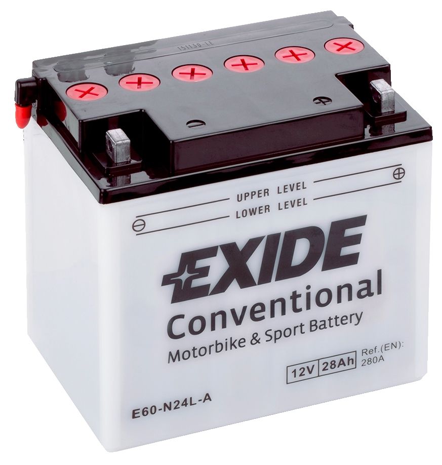 EXIDE E60-N24L-A 12V CONVENTIONAL MOTORCYCLE BATTERY
