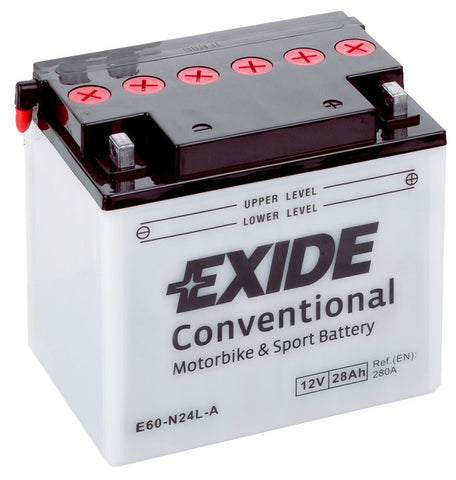EXIDE E60-N24L-A 12V CONVENTIONAL MOTORCYCLE BATTERY