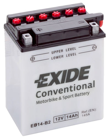 EXIDE EB14-B2 12V CONVENTIONAL MOTORCYCLE BATTERY