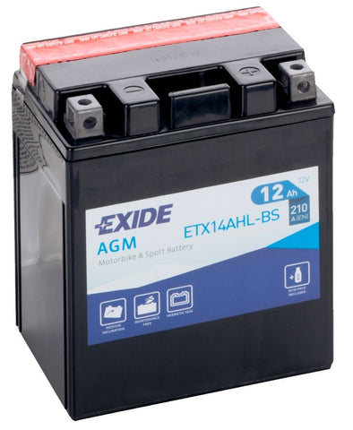 EXIDE ETX14AHL-BS 12V AGM MOTORCYCLE BATTERY