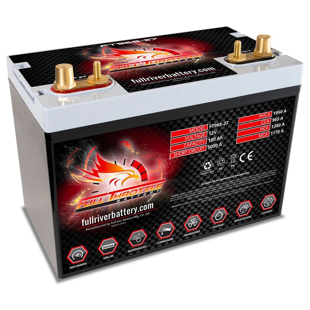 FULL THROTTLE FT965-27 CAR BATTERY 100Ah 965A