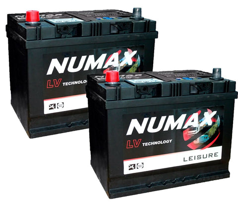 PAIR OF NUMAX LV22MF SEALED LEISURE BATTERY 12V 75AH