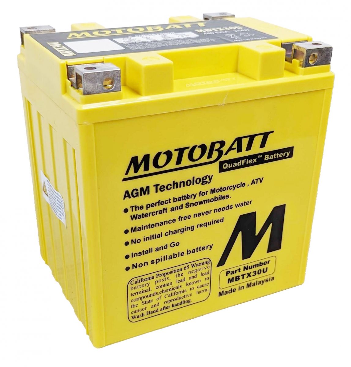 MOTOBATT MBTX30U QUADFLEX AGM BIKE BATTERY 12V 32AH