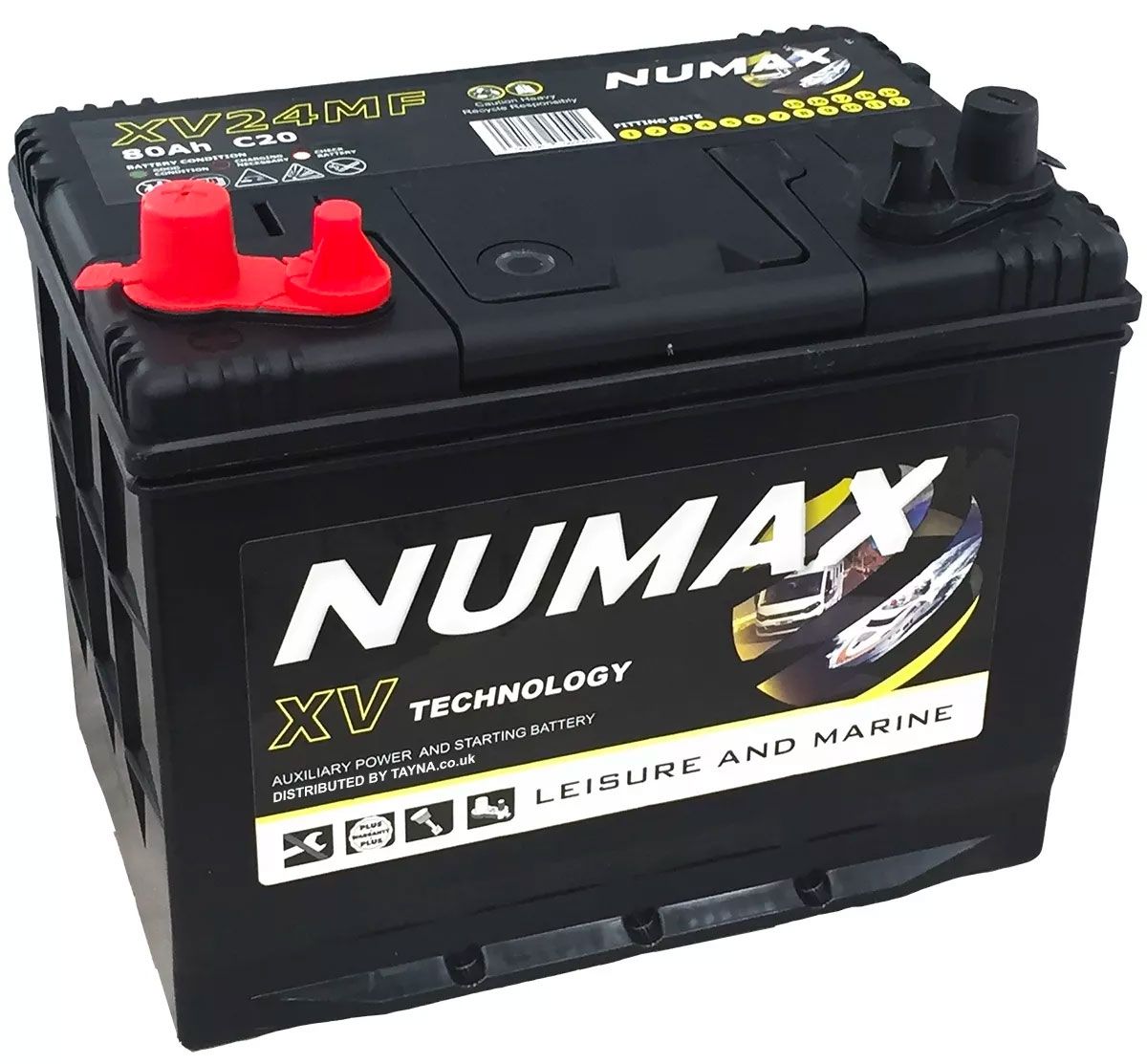 NUMAX CXV24MF SEALED LEISURE MARINE BATTERY 12V 80AH 780MCA 500 CYCLES XV24MF