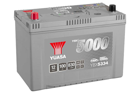YUASA YBX5334 CAR BATTERY 100Ah 830A TYPE: 250