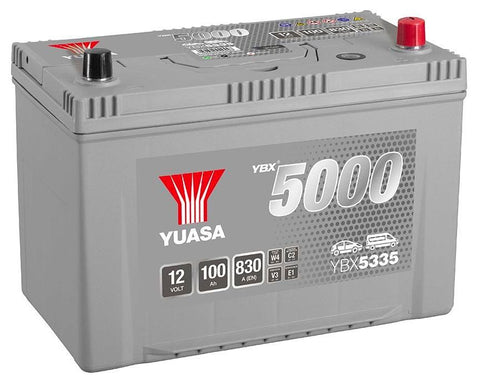 YUASA YBX5335 CAR BATTERY 100Ah 830A TYPE: 249