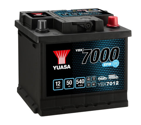 YUASA YBX7012 CAR BATTERY 50Ah 540A TYPE: 012