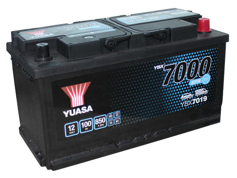 YUASA YBX7019 CAR BATTERY 100Ah 850A TYPE: 019