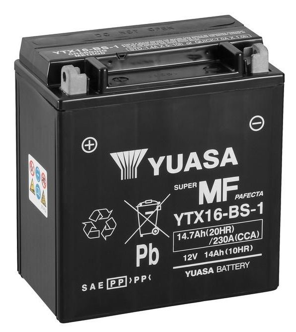 YUASA YTX16-BS-1 MF MOTORCYCLE BATTERY