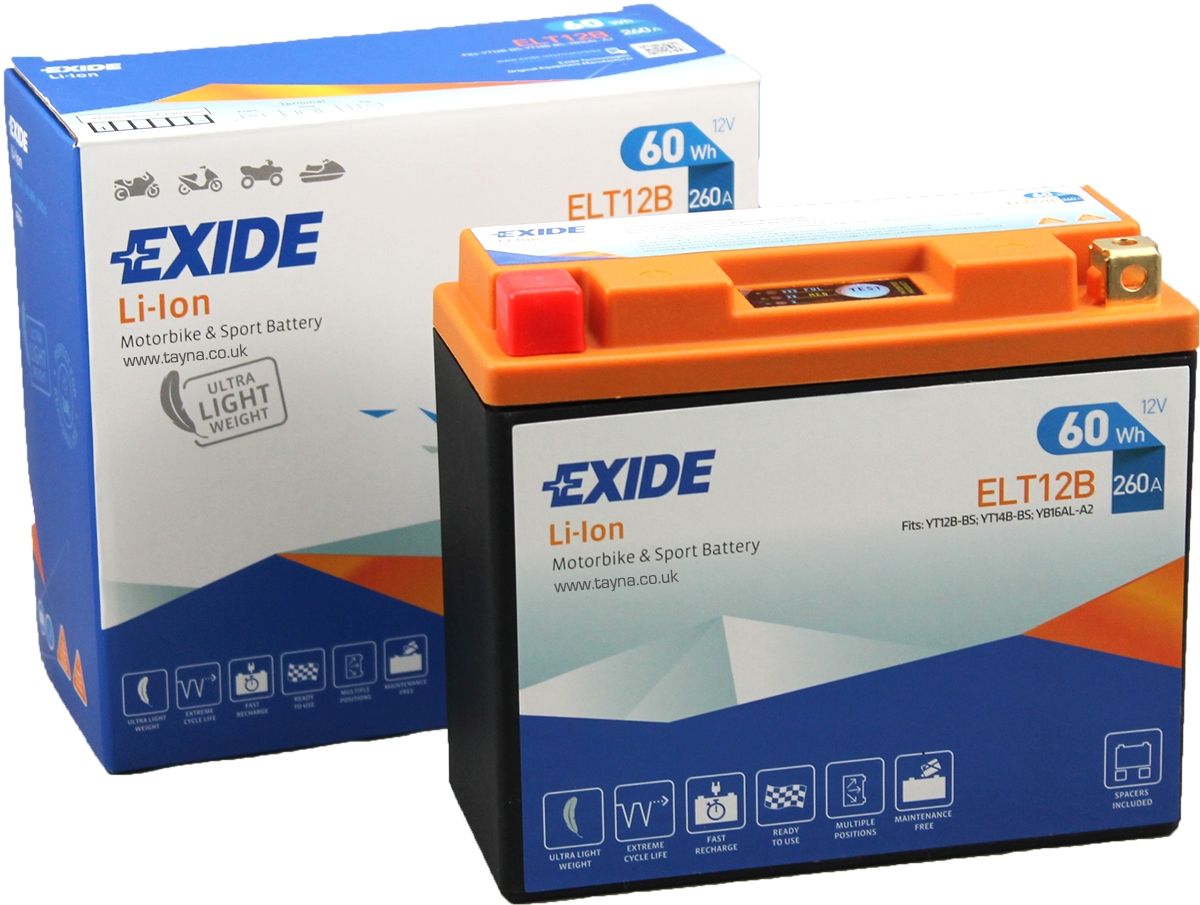 EXIDE YT12B-BS LI-ION LITHIUM MOTORBIKE BATTERY 12V ELT12B