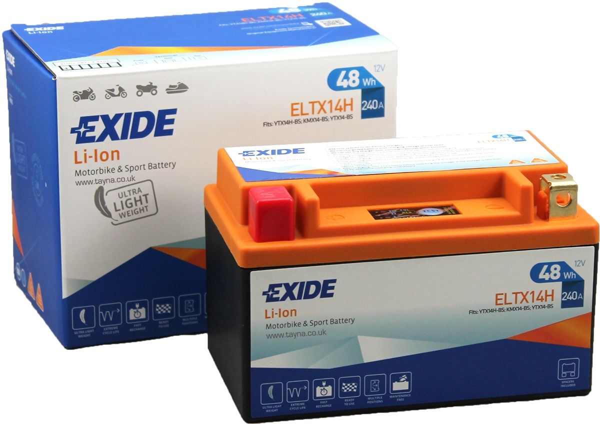 EXIDE ELTX14H LI-ION LITHIUM MOTORBIKE BATTERY 12V