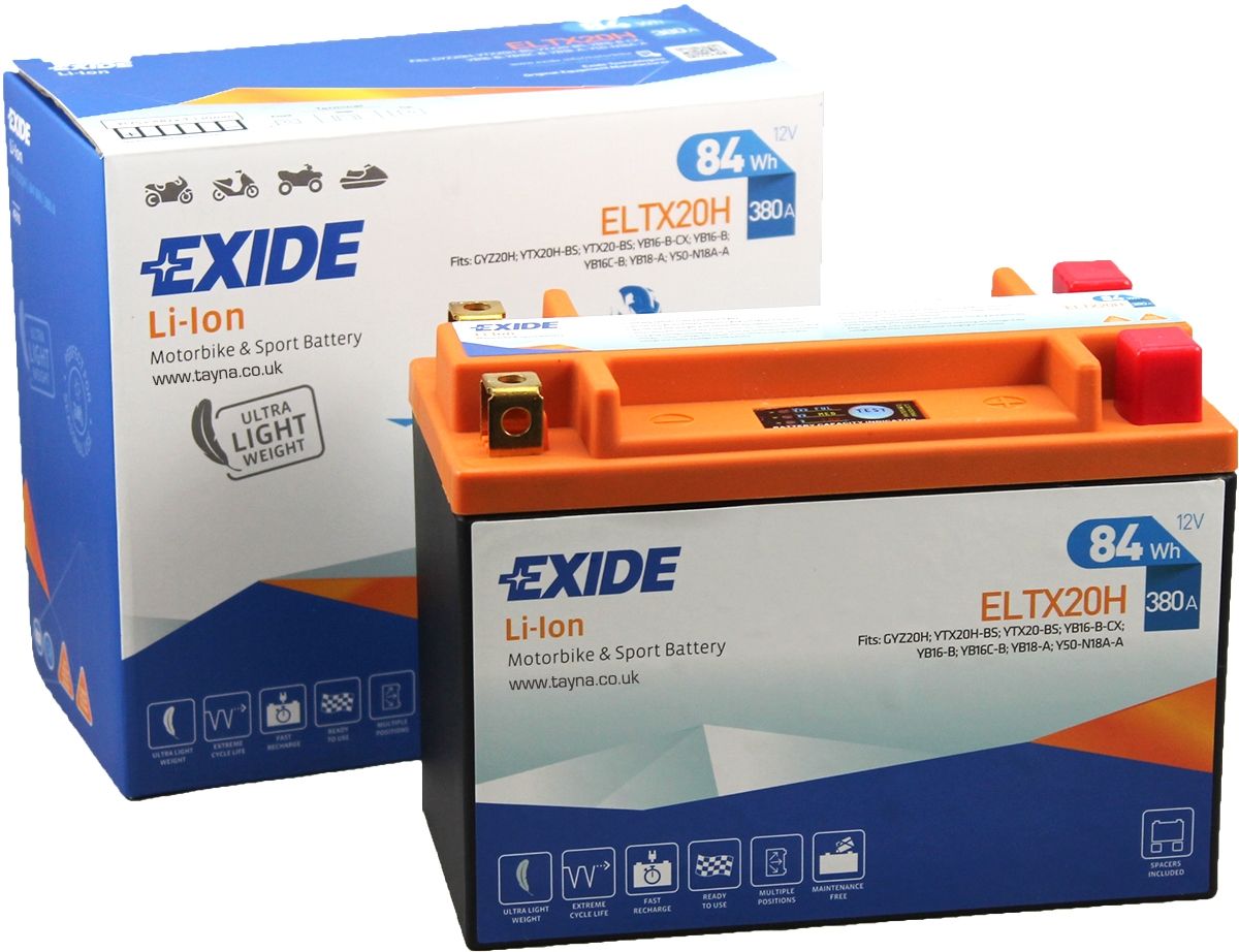 EXIDE ELTX20H LI-ION LITHIUM MOTORBIKE BATTERY 12V