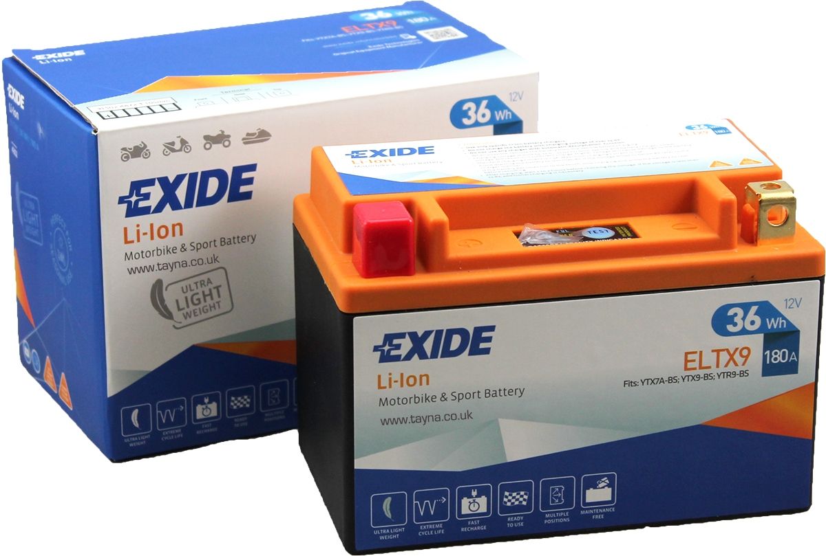 EXIDE ELTX9 LI-ION LITHIUM MOTORBIKE BATTERY 12V