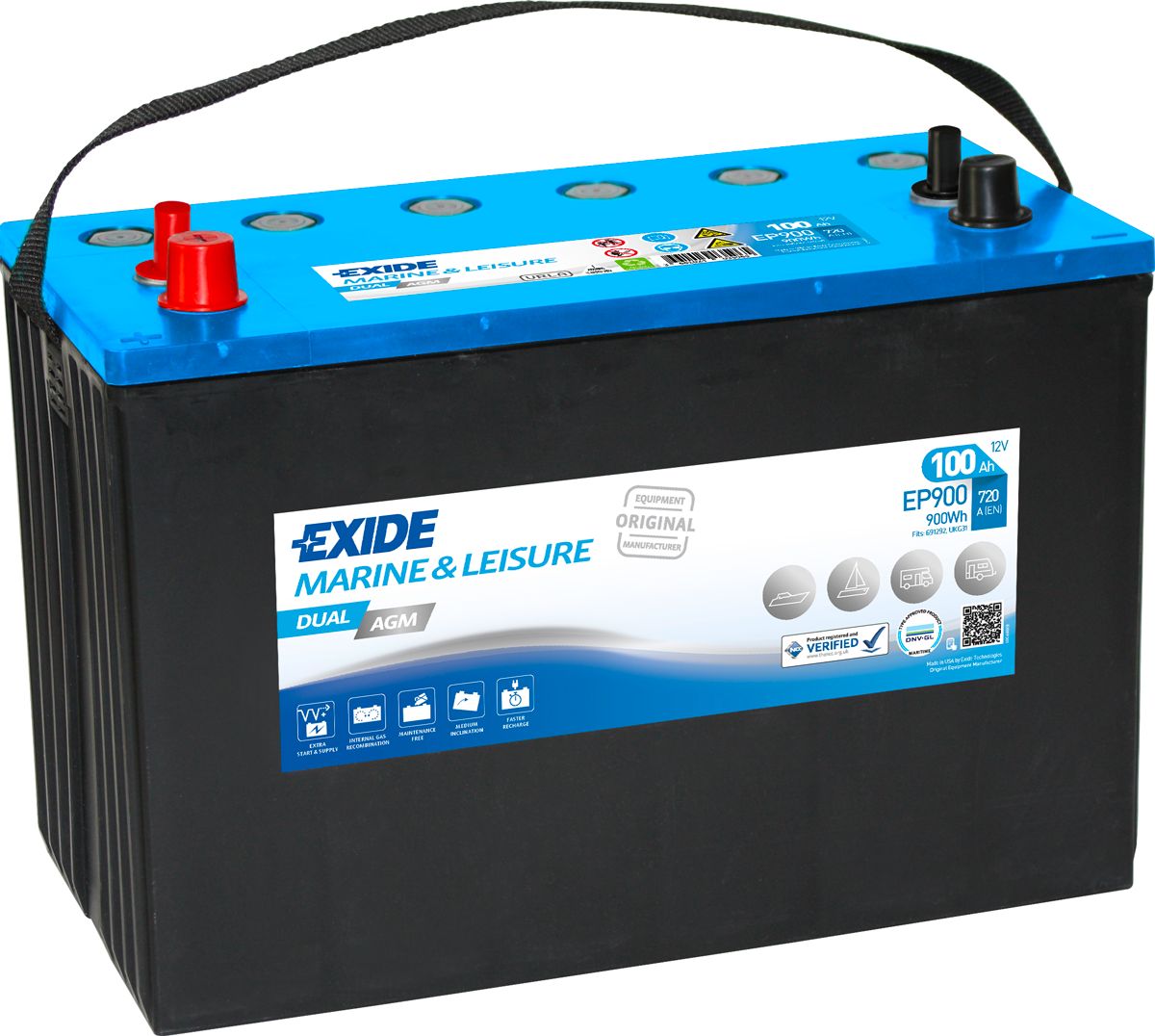 EXIDE EP900 MARINE LEISURE DUAL AGM BATTERY