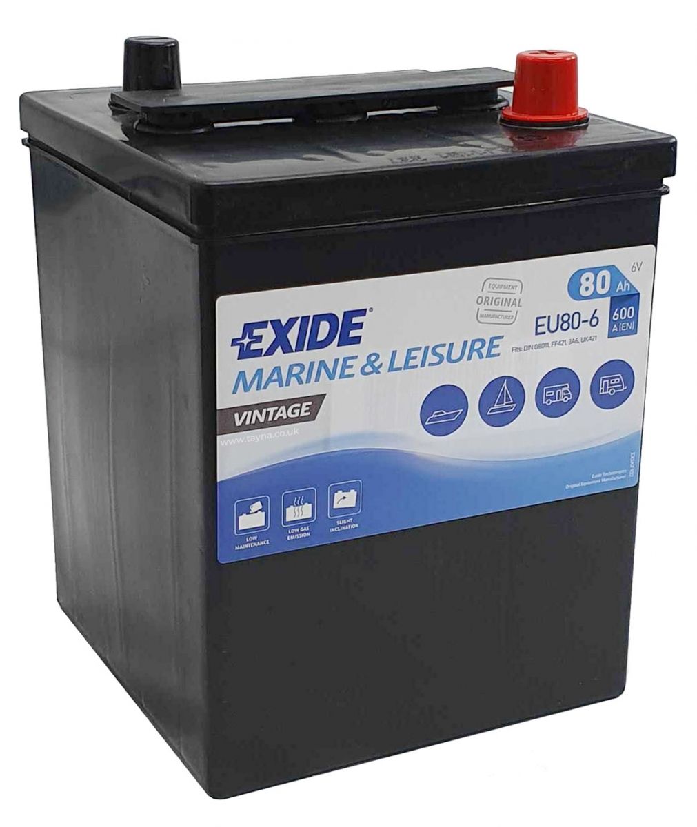 EXIDE EU80-6 MARINE LEISURE VINTAGE BATTERY