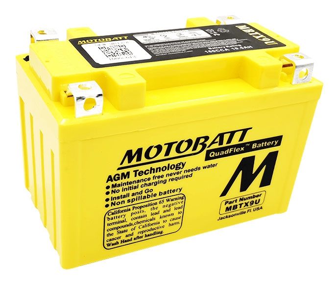 MOTOBATT MBTX9U QUADFLEX AGM BIKE BATTERY 12V 10AH