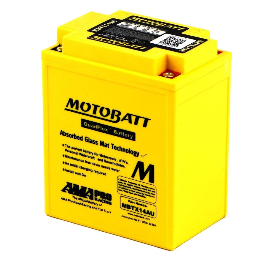 MOTOBATT MBTX14AU QUADFLEX AGM BIKE BATTERY 12V 16AH