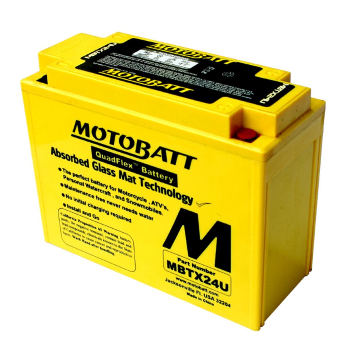 MOTOBATT MBTX24U QUADFLEX AGM BIKE BATTERY 12V 25AH