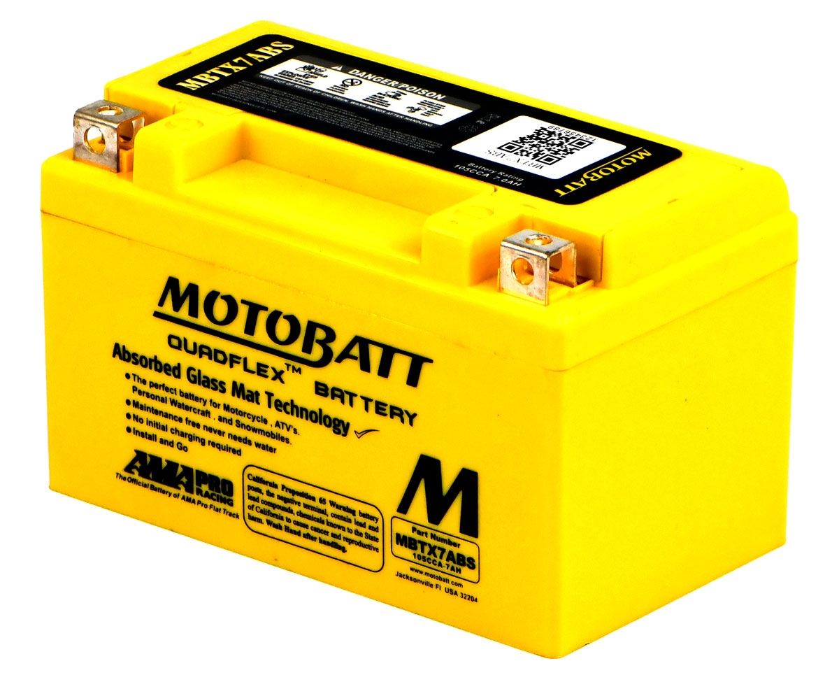MOTOBATT MBTX7ABS QUADFLEX AGM BIKE BATTERY 12V 7AH