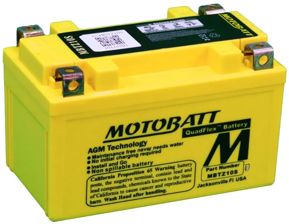 MOTOBATT MBTZ10S QUADFLEX AGM BIKE BATTERY 12V 8AH