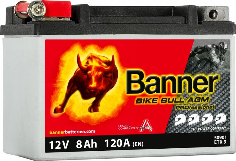 BANNER 50901 BIKE BULL AGM PROFESSIONAL BATTERY