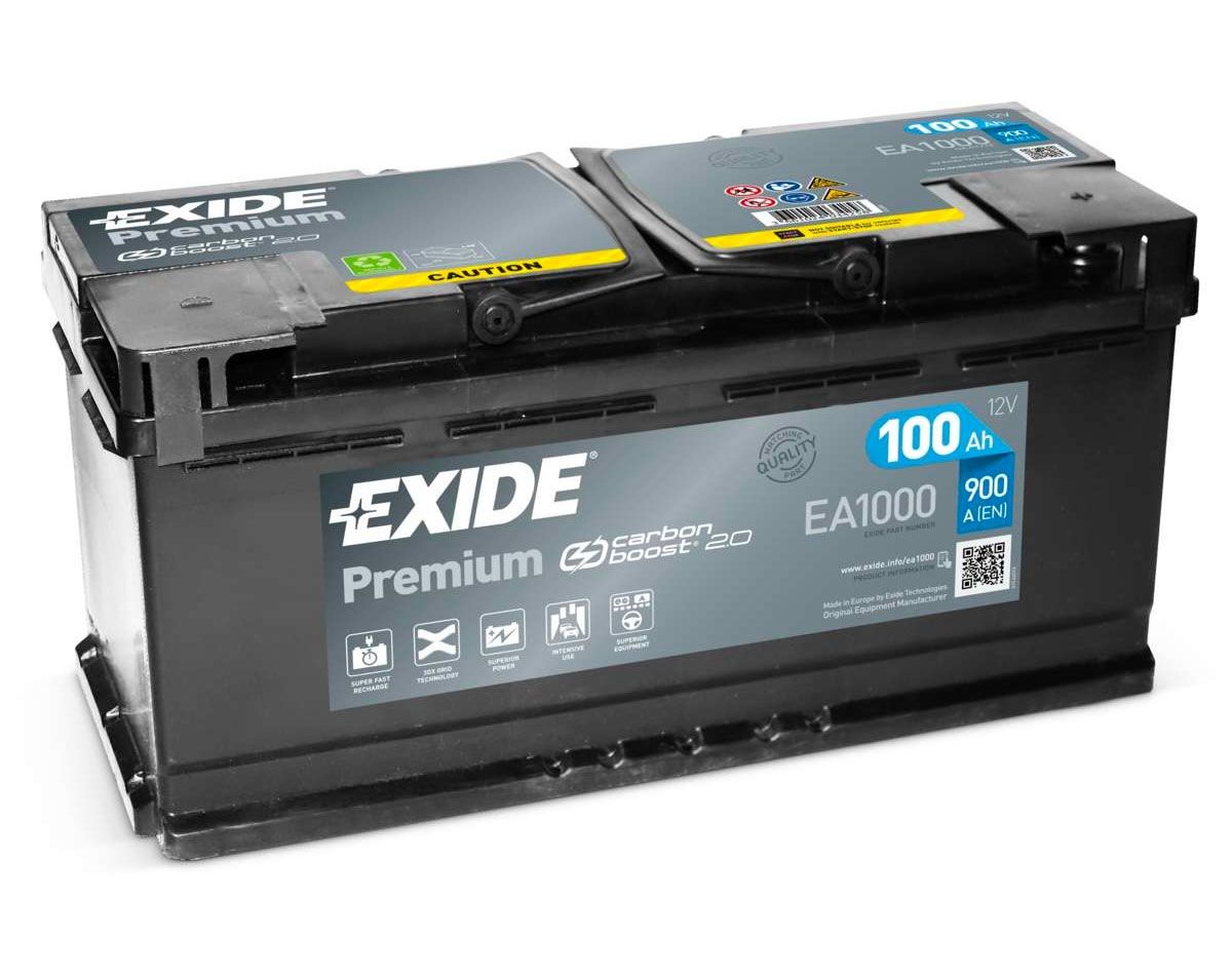 AKUMULATOR SAMOCHODOWY EXIDE EA1000 PREMIUM 100Ah 900A TYP: 019