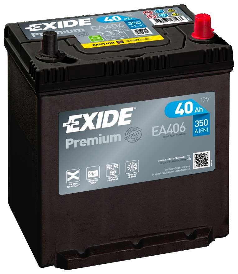 AKUMULATOR SAMOCHODOWY EXIDE EA406 PREMIUM 40Ah 350A TYP: 054H