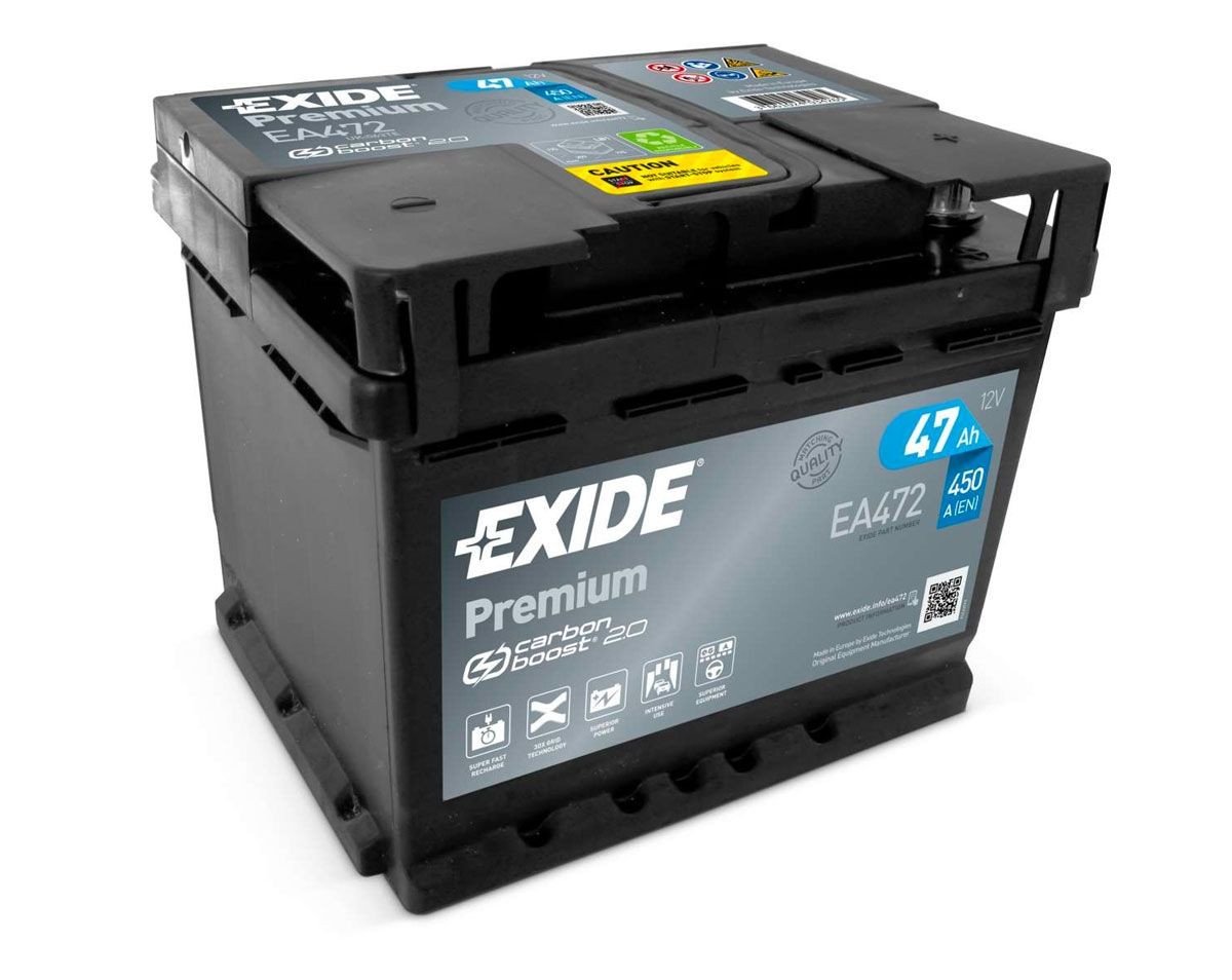 AKUMULATOR SAMOCHODOWY EXIDE EA472 PREMIUM 47Ah 450A TYP: 063