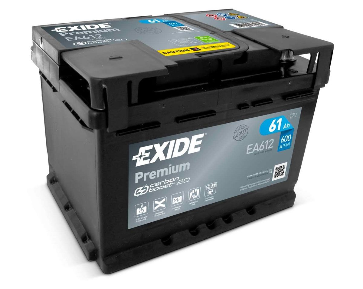AKUMULATOR SAMOCHODOWY EXIDE EA612 PREMIUM 61Ah 600A TYP: 075