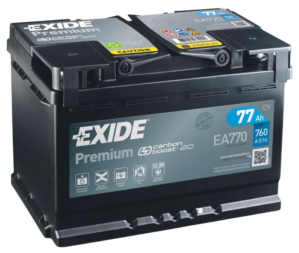 AKUMULATOR SAMOCHODOWY EXIDE EA770 PREMIUM 77Ah 760A TYP: 096