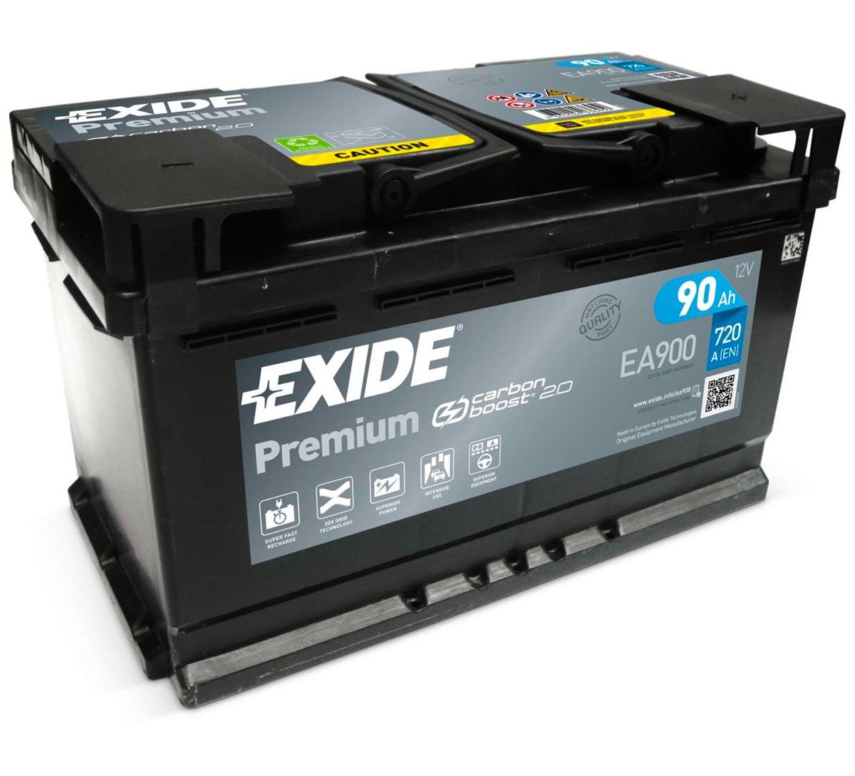 AKUMULATOR SAMOCHODOWY EXIDE EA900 PREMIUM 90Ah 720A TYP: 115