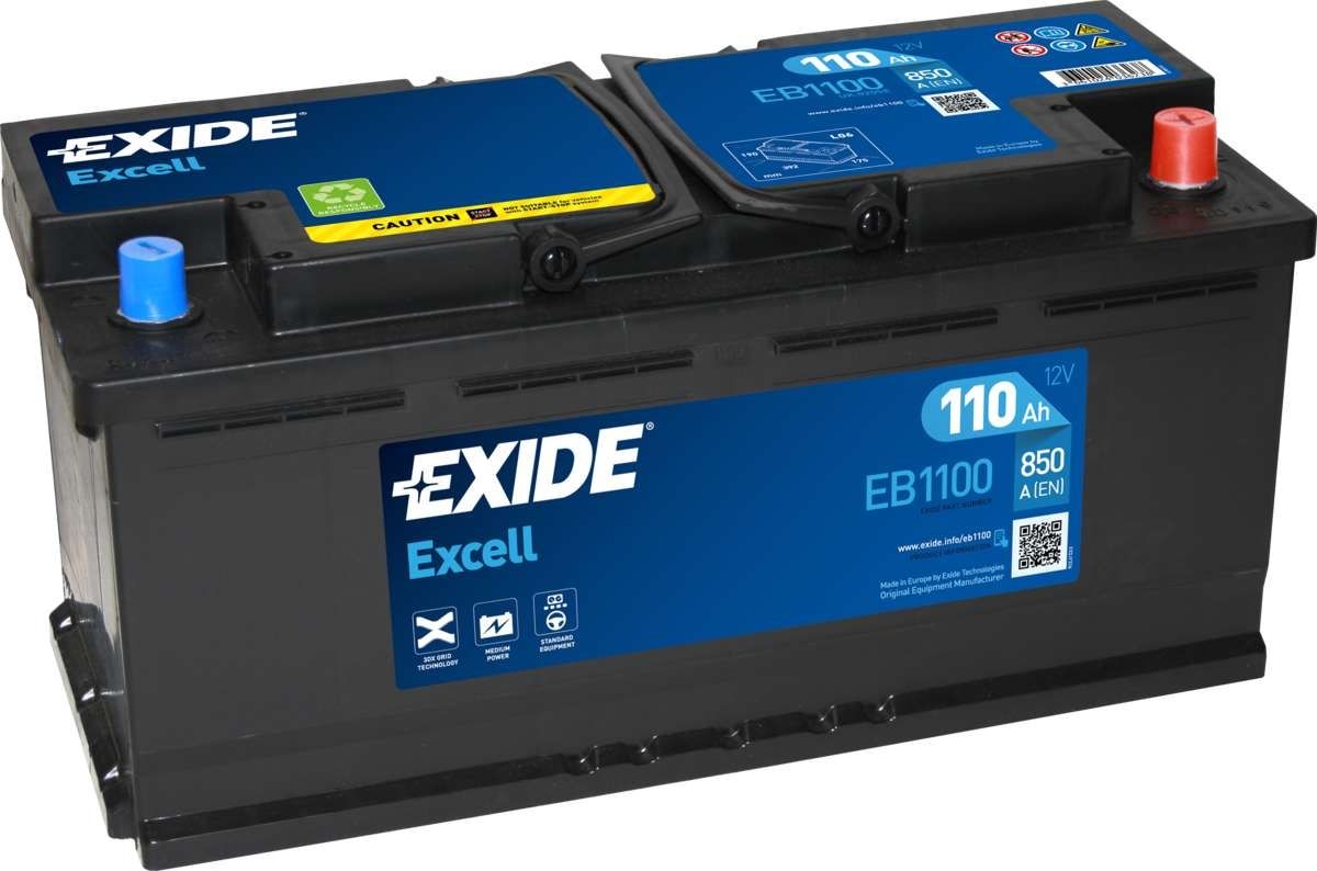 AKUMULATOR SAMOCHODOWY EXIDE EB1100 EXCELL 110Ah 850A TYP: 020