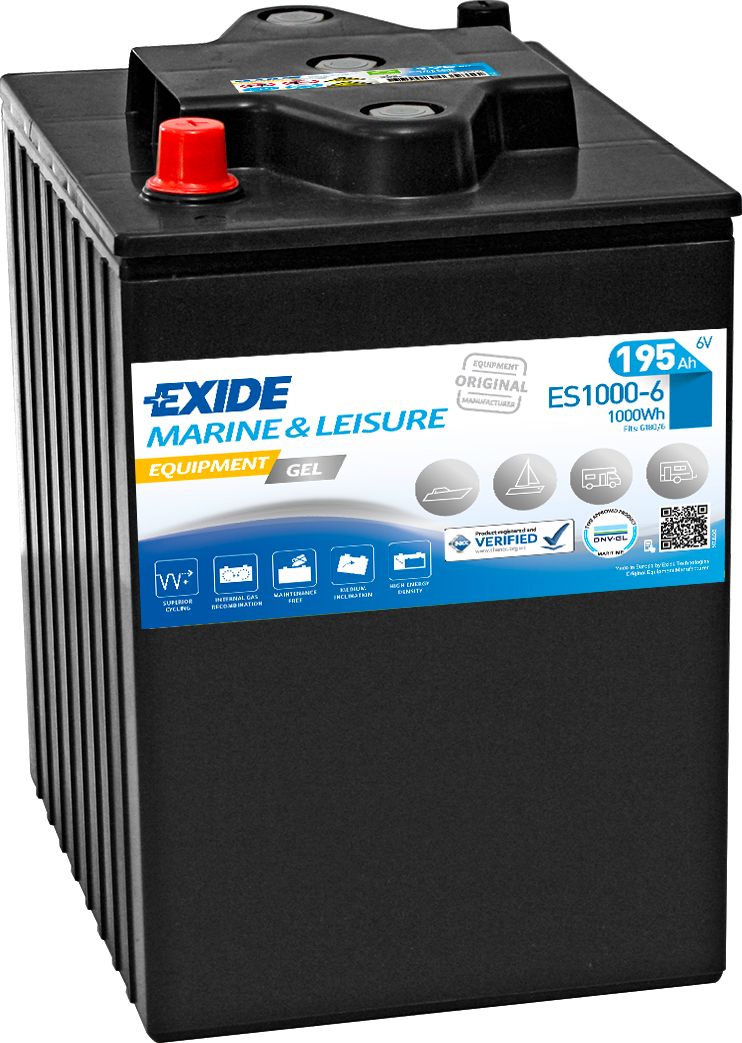 EXIDE ES1000-6 MARINE LEISURE EQUIPMENT GEL BATTERY 195AH