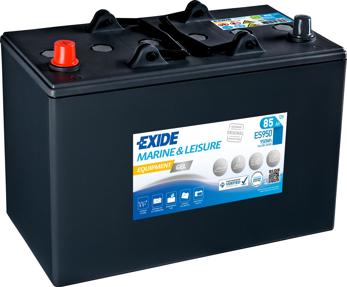 EXIDE ES950 G85 MARINE LEISURE EQUIPMENT GEL BATTERY 85AH