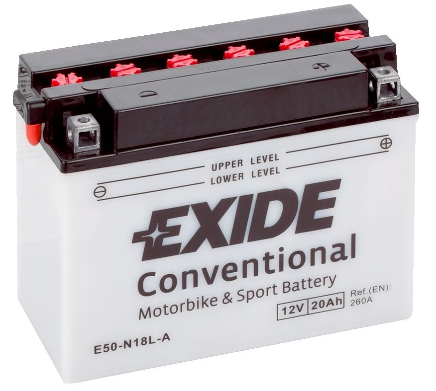 EXIDE E50-N18L-A 12V CONVENTIONAL MOTORCYCLE BATTERY